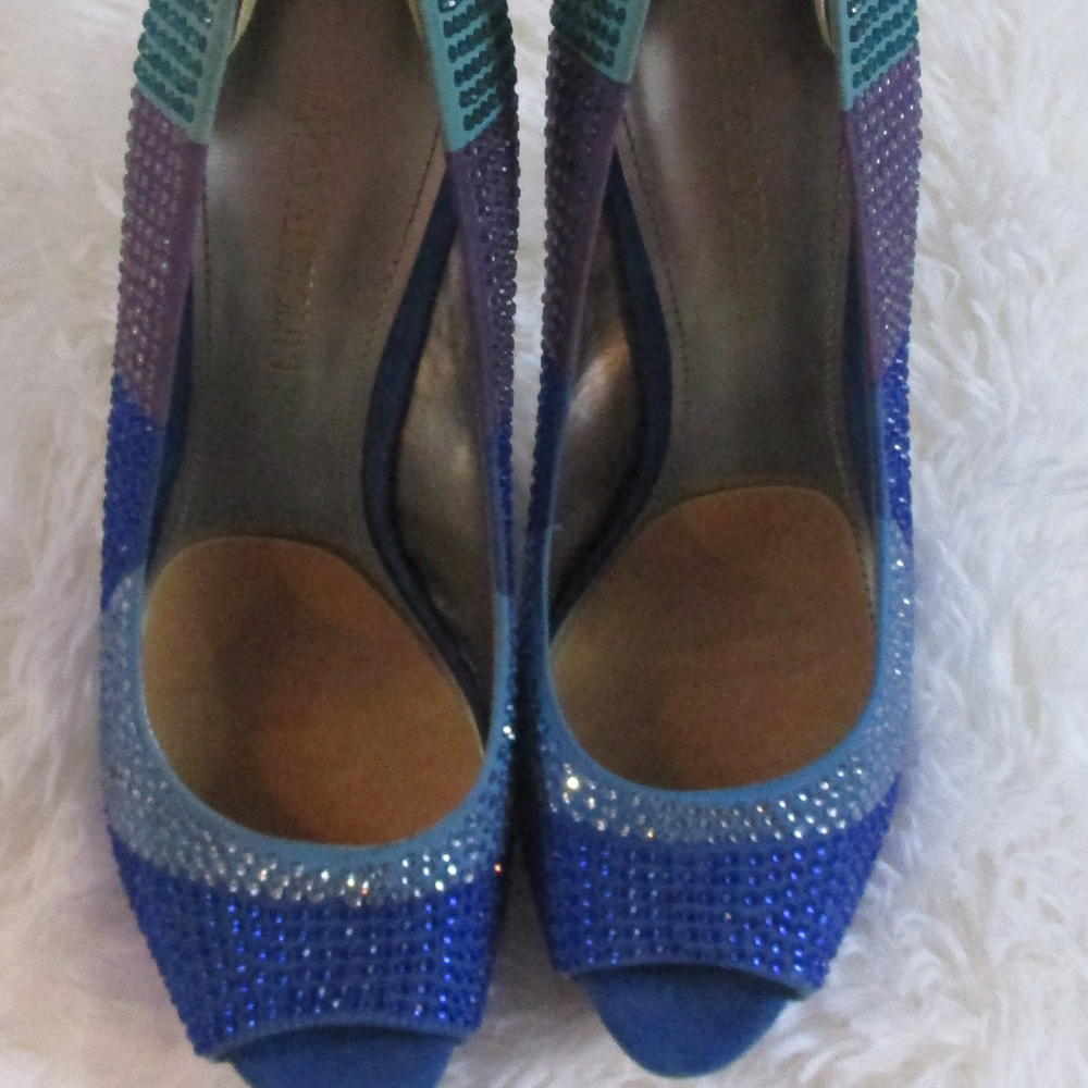 Enzo multi colored platform heels